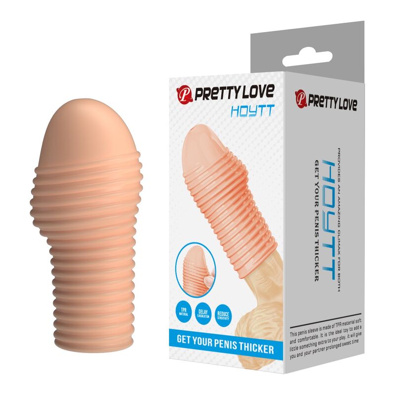 PRETTY LOVE - HOTTT MANICA PER PENE PER UN PENE PIÙ SPESSO, COLORE NATURALE – Manicotti per pene senza estensione