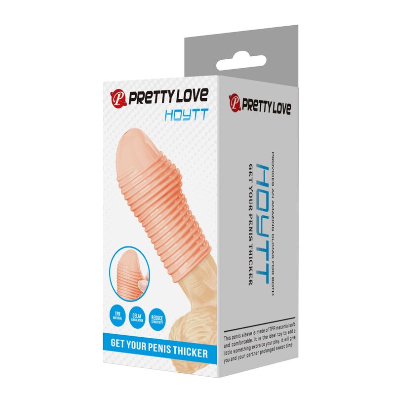 PRETTY LOVE - HOTTT MANICA PER PENE PER UN PENE PIÙ SPESSO, COLORE NATURALE – Manicotti per pene senza estensione – foto 3