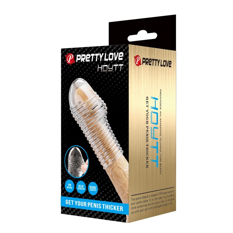 PRETTY LOVE - HOTTT MANICA PER PENE PER UN PENE PIÙ SPESSO E TRASPARENTE – Manicotti per pene senza estensione – foto 3