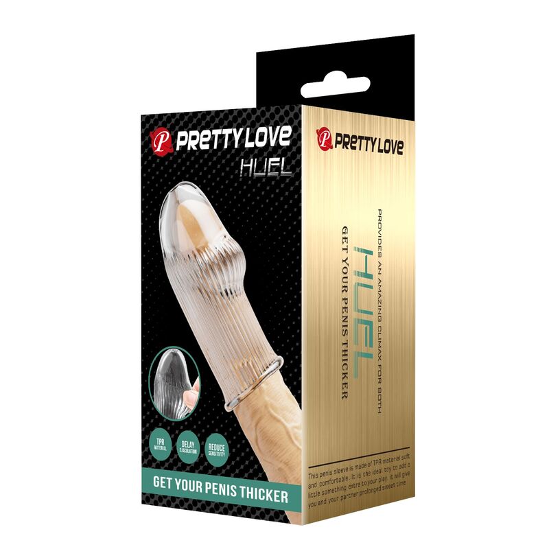 PRETTY LOVE - HUEL PENIS SLEEVE PER UN PENE PIÙ SPESSO E TRASPARENTE – Manicotti per pene senza estensione – foto 3