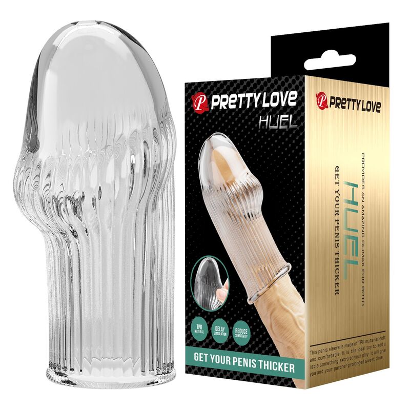 PRETTY LOVE - HUEL PENIS SLEEVE PER UN PENE PIÙ SPESSO E TRASPARENTE – Manicotti per pene senza estensione