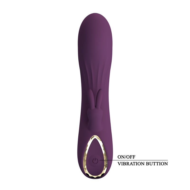 PRETTY LOVE - VIBRATORE A FORMA DI CONIGLIO RICARICABILE LANDYN, 10 FUNZIONI, VIOLA – Vibratori di coniglio – foto 7