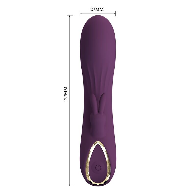 PRETTY LOVE - VIBRATORE A FORMA DI CONIGLIO RICARICABILE LANDYN, 10 FUNZIONI, VIOLA – Vibratori di coniglio – foto 9