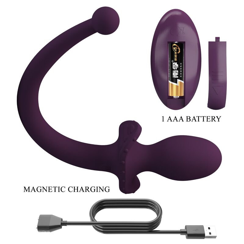 PRETTY LOVE - LIOEA VIBRANTE ANALE CON CODA, 12 FUNZIONI, TELECOMANDO VIOLA – Vibratori anali – foto 5