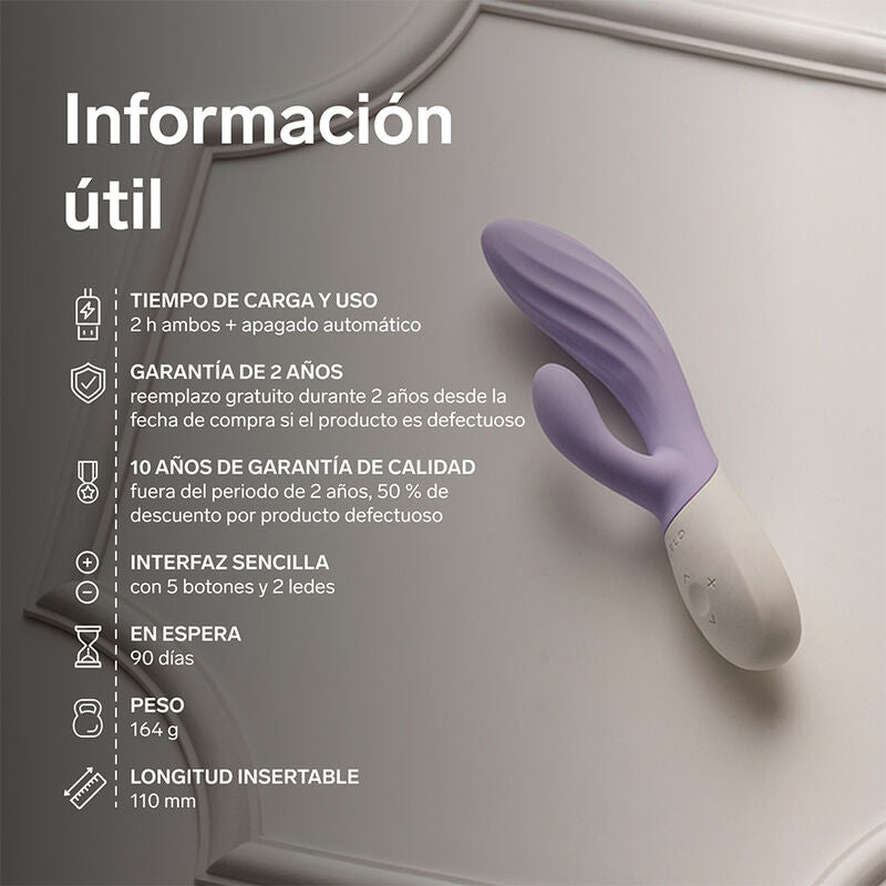 LELO - INA TWIST DOPPIO VIBRATORE A CONIGLIO PER IL PUNTO G E IL CLITORIDE LAVANDA – Vibratori di coniglio – foto 9