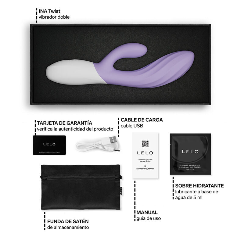 LELO - INA TWIST DOPPIO VIBRATORE A CONIGLIO PER IL PUNTO G E IL CLITORIDE LAVANDA – Vibratori di coniglio – foto 6