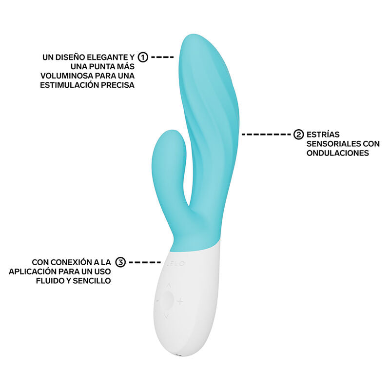 LELO - INA TWIST DOPPIO VIBRATORE A CONIGLIO PER IL PUNTO G E IL CLITORIDE BLU – Vibratori di coniglio – foto 3