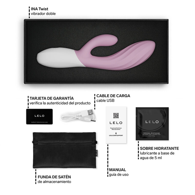 LELO - INA TWIST DOPPIO VIBRATORE A CONIGLIO PER IL PUNTO G E IL CLITORIDE ROSA – Vibratori di coniglio – foto 6