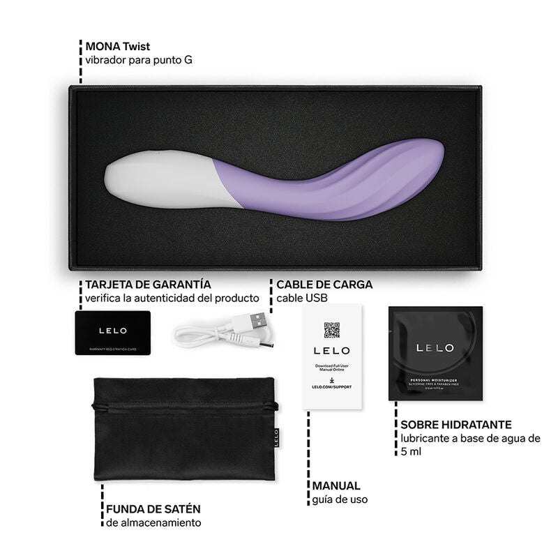 LELO - MONA TWIST VIBRATORE PER IL PUNTO G RICARICABILE E CONTROLLABILE TRAMITE APP, COLORE LAVANDA – Vibratori con APP – foto 6