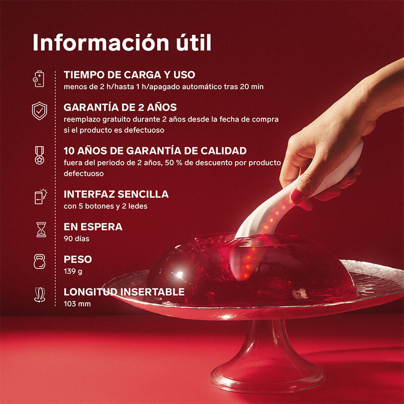 LELO - MONA SPECTRA MASSAGGIATORE INTIMO A LUCE ROSSA RICARICABILE E CONTROLLABILE TRAMITE APP – Vibratori con APP – foto 7