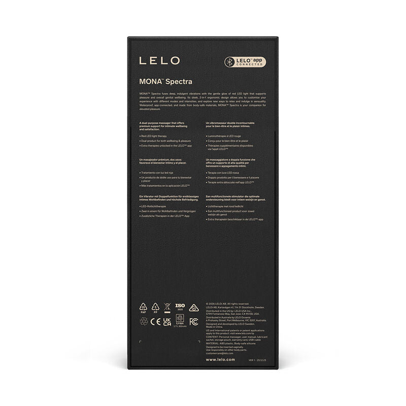 LELO - MONA SPECTRA MASSAGGIATORE INTIMO A LUCE ROSSA RICARICABILE E CONTROLLABILE TRAMITE APP – Vibratori con APP – foto 4