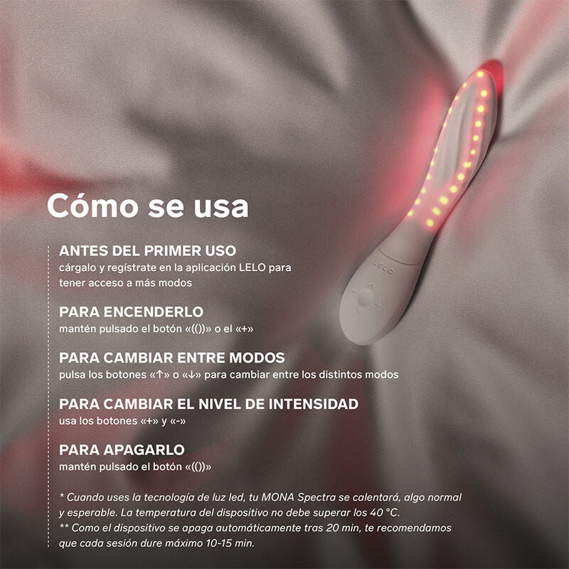 LELO - MONA SPECTRA MASSAGGIATORE INTIMO A LUCE ROSSA RICARICABILE E CONTROLLABILE TRAMITE APP – Vibratori con APP – foto 5