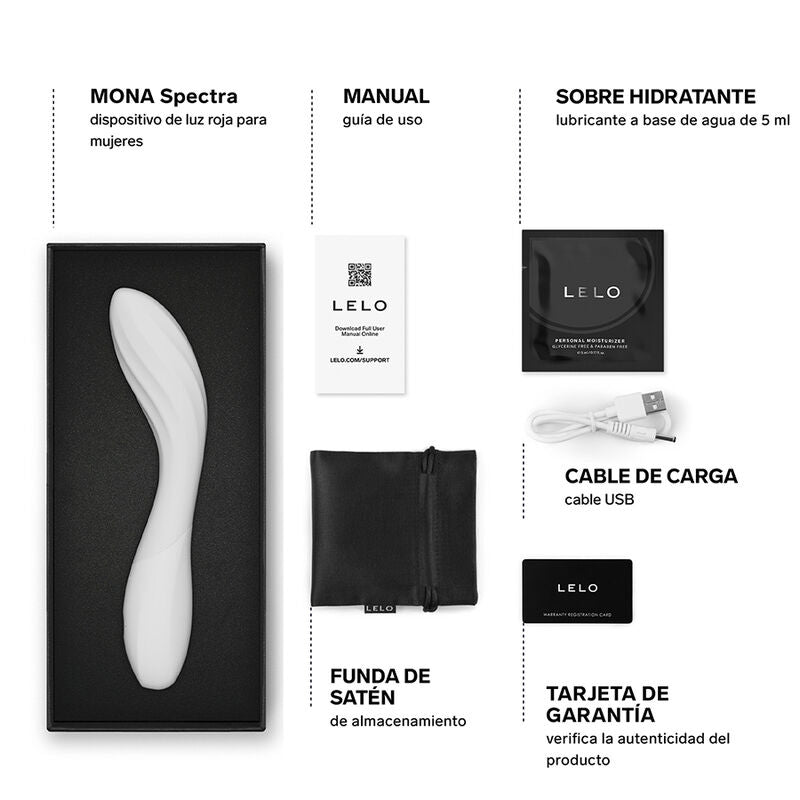 LELO - MONA SPECTRA MASSAGGIATORE INTIMO A LUCE ROSSA RICARICABILE E CONTROLLABILE TRAMITE APP – Vibratori con APP – foto 8