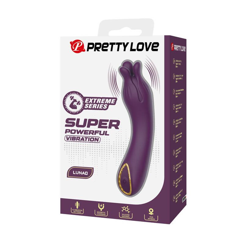 PRETTY LOVE - VIBRATORE RICARICABILE LUNAO 10 FUNZIONI VIOLA – Vibratori a punto G – foto 3