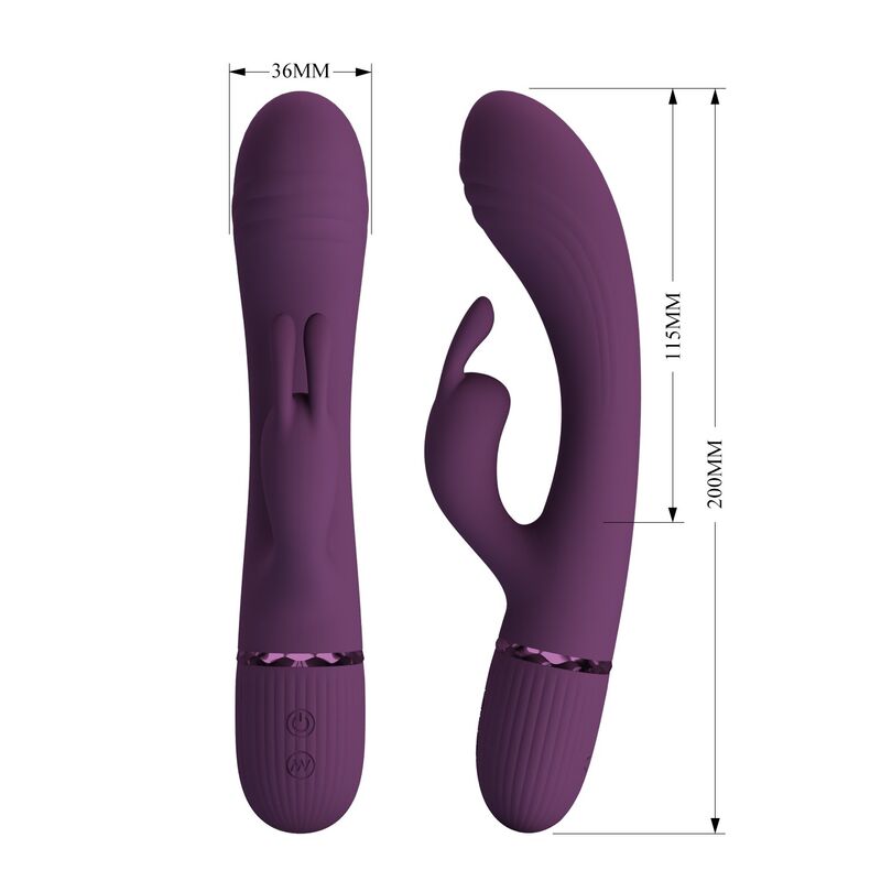 PRETTY LOVE - ROCCO VIBRATORE A FORMA DI CONIGLIO RICARICABILE 10 FUNZIONI VIOLA – Vibratori di coniglio – foto 10