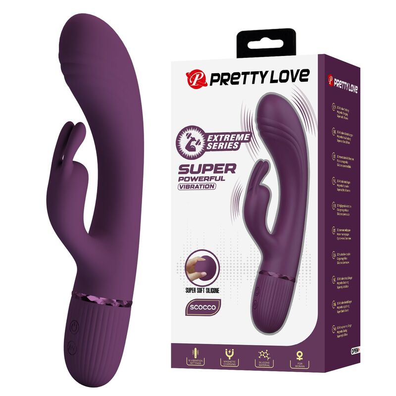 PRETTY LOVE - ROCCO VIBRATORE A FORMA DI CONIGLIO RICARICABILE 10 FUNZIONI VIOLA – Vibratori di coniglio