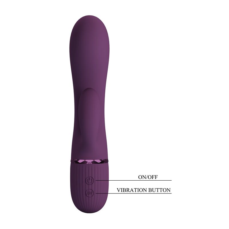 PRETTY LOVE - MARGIE VIBRATORE A FORMA DI CONIGLIO RICARICABILE 10 FUNZIONI VIOLA – Vibratori di coniglio – foto 4