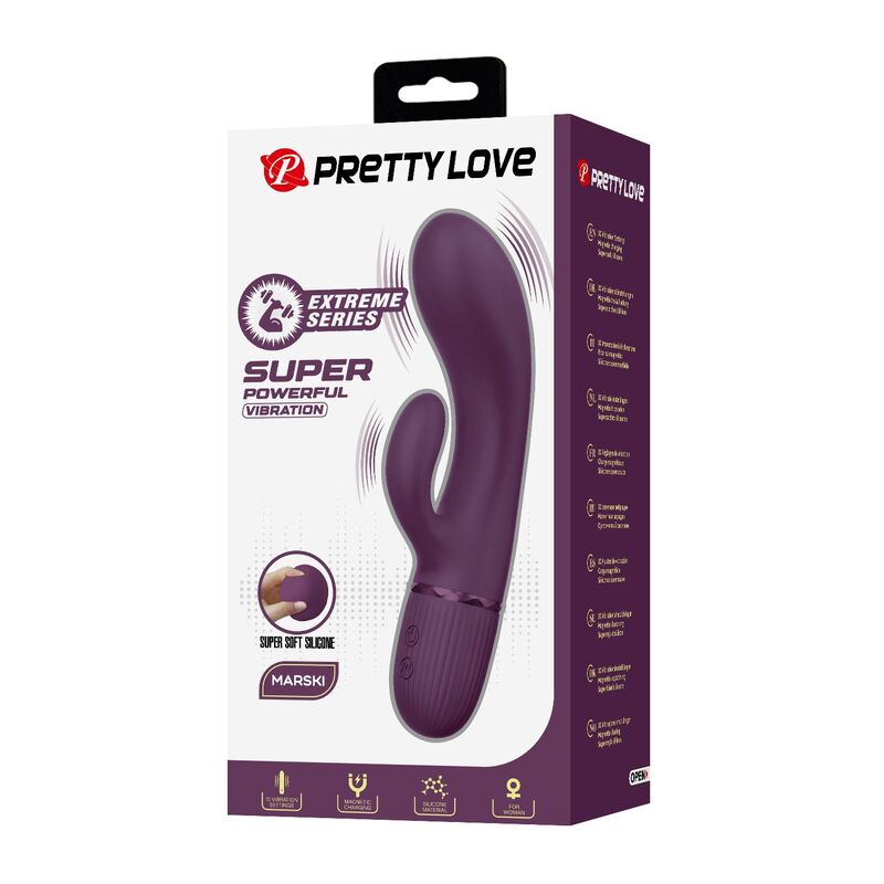 PRETTY LOVE - MARGIE VIBRATORE A FORMA DI CONIGLIO RICARICABILE 10 FUNZIONI VIOLA – Vibratori di coniglio – foto 3