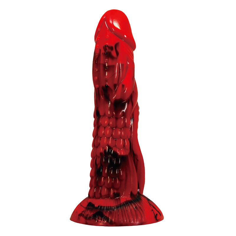 POWER MONSTERS - DILDO FANTASY MINOTAURO CON VENTOSA 21 CM Ø 5 CM ROSSO E NERO – Falli senza vibrazioni – foto 2