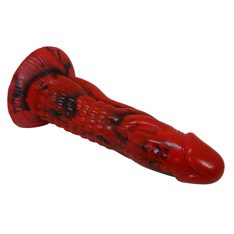 POWER MONSTERS - DILDO FANTASY MINOTAURO CON VENTOSA 21 CM Ø 5 CM ROSSO E NERO – Falli senza vibrazioni – foto 4