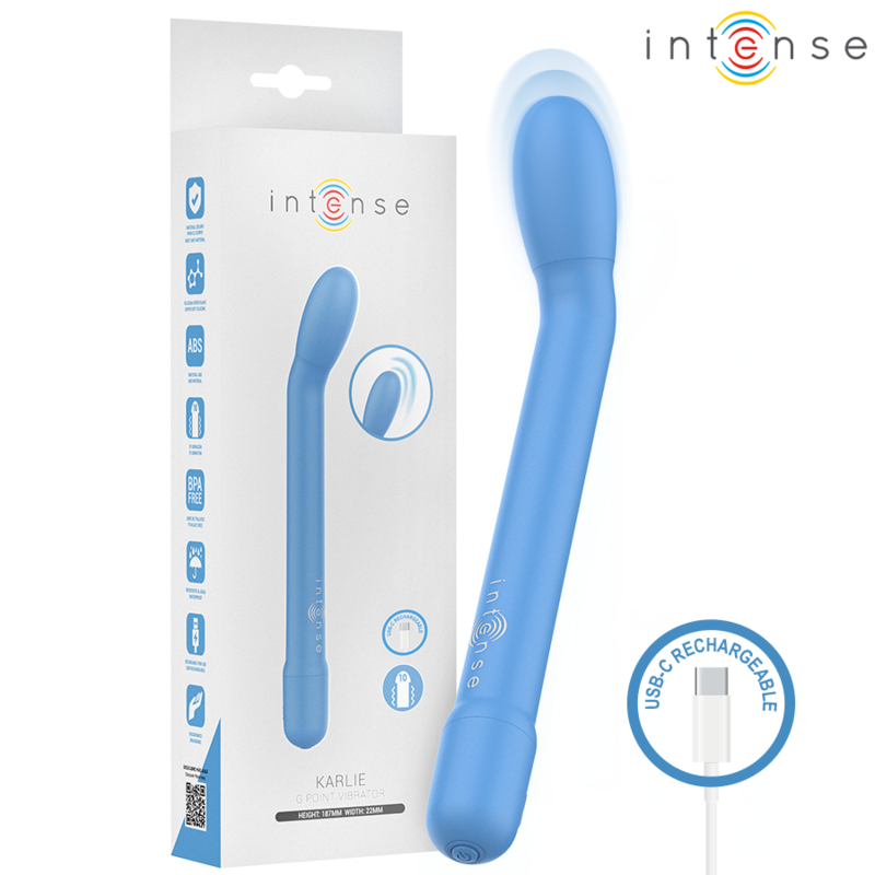 INTENSE - KARLIE STIMOLATORE PUNTO G RICARICABILE BLU – Succhiare la vagina / il clitoride