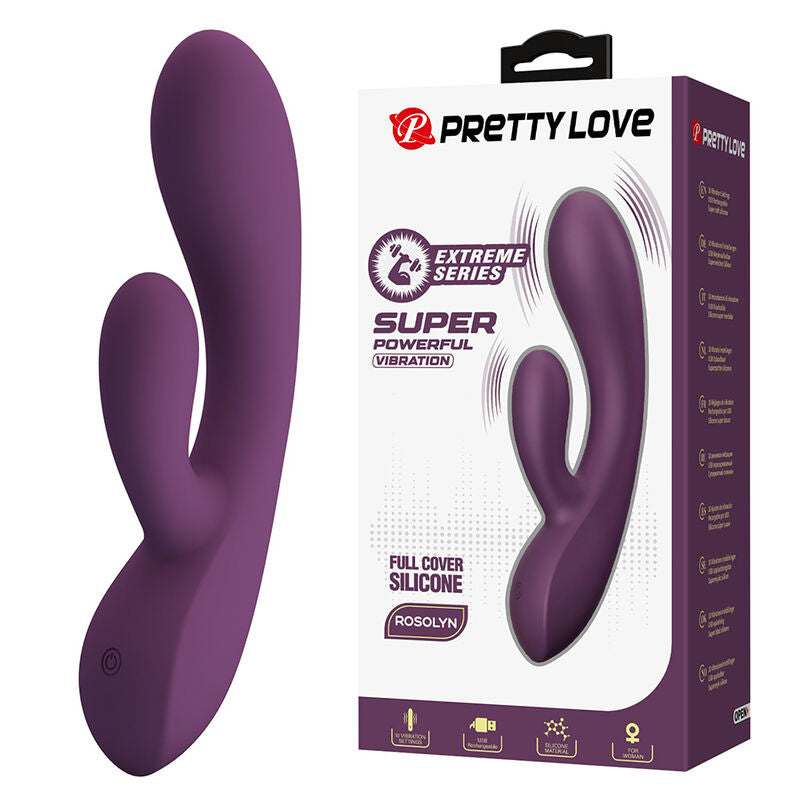 PRETTY LOVE - VIBRATORE A FORMA DI CONIGLIO RICARICABILE ROSOLYN CON 10 FUNZIONI – Vibratori HI-TECH