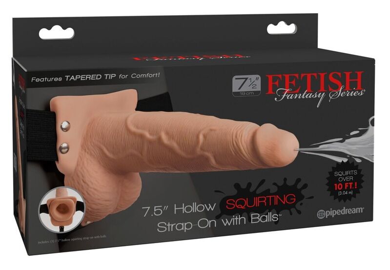 FETISH FANTASY SERIES - IMBRACATURA REGOLABILE PENE REALISTICO CON SFERE SQUIRTING 19 CM – Cablaggi cavi