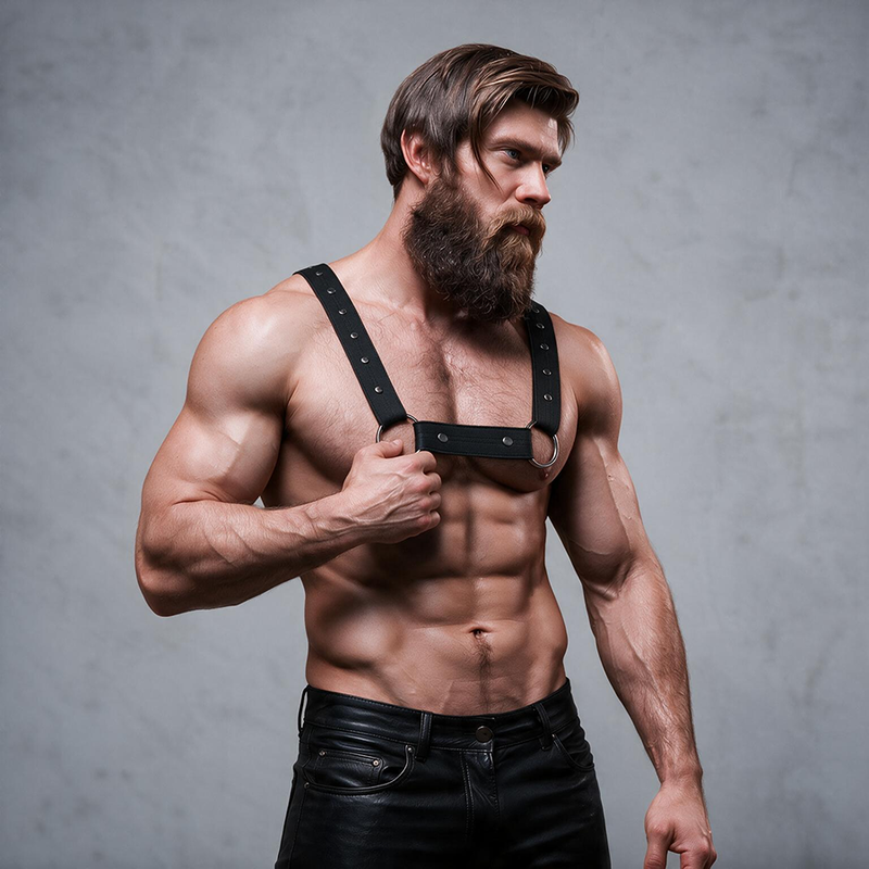 FETISH SUBMISSIVE ATTITUDINE - IMBRACATURA SPORTIVA REGOLABILE IN NEOPRENE PER UOMINI – Imbracature da uomo – foto 3