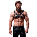 FETISH SUBMISSIVE ATTITUDE - IMBRACATURA BULLDOG IN NEOPRENE REGOLABILE CON CERNIERE PER UOMINI – Imbracature da uomo