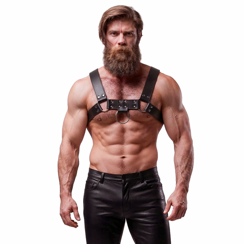 FETISH SUBMISSIVE ATTITUDE - IMBRACATURA PER IL PETTO IN ECOPELLE DA UOMO – Imbracature da uomo