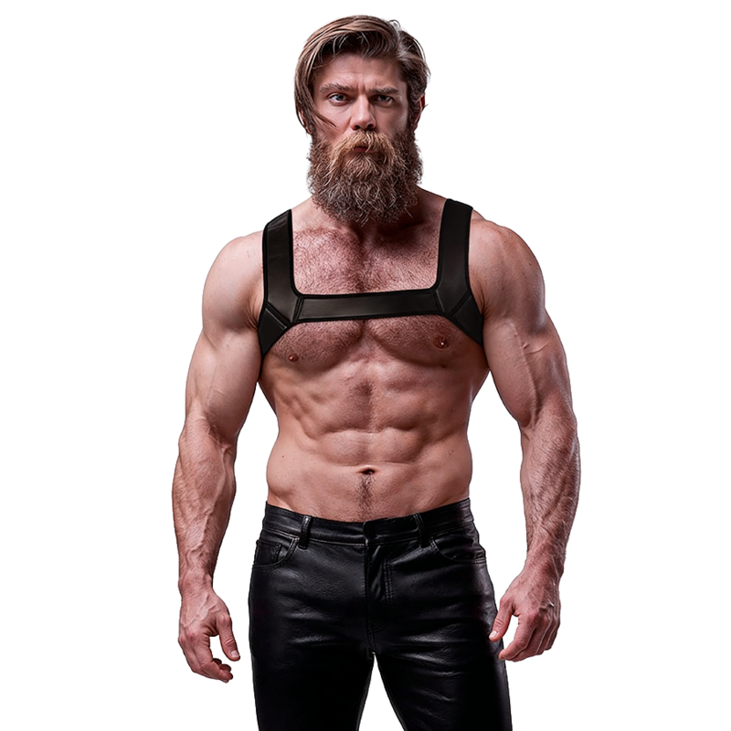 FETISH SUBMISSIVE ATTITUDE - IMBRACATURA PER IL PETTO IN NEOPRENE PER UOMINI TAGLIA L – Imbracature da uomo