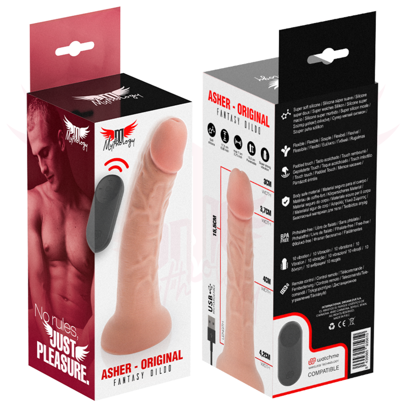 MYTHOLOGY - ASHER ORIGINAL DILDO S - VIBRATORE COMPATIBILE CON TECNOLOGIA WIRELESS WATCHME – Telecomando – foto 8