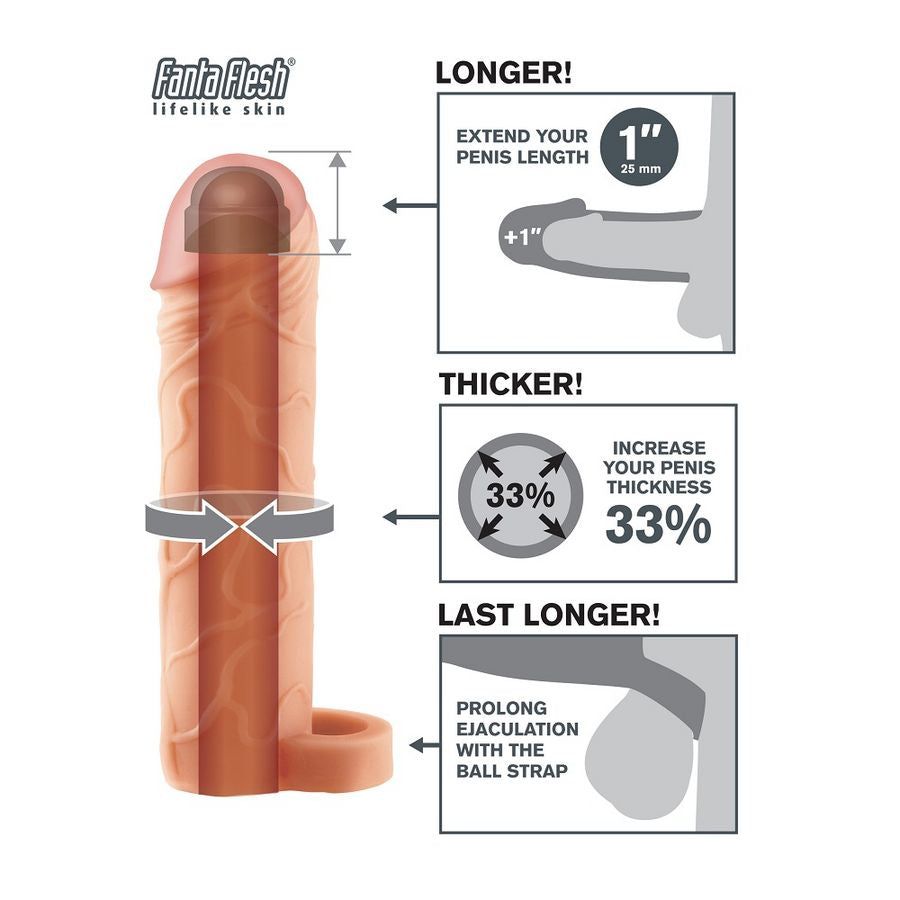 FANTASY X- TENSIONS - PELLE PERFECT 1 EXTENSION BALL STRAP – Copri pene con estensione – foto 4