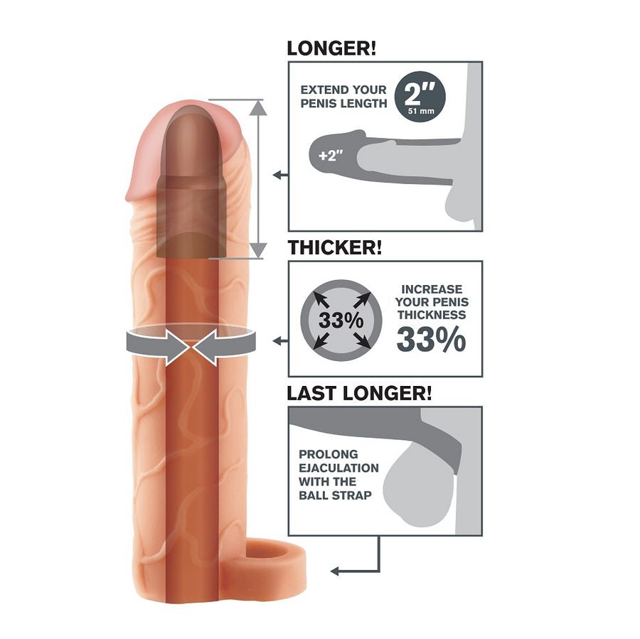 FANTASY X- TENSIONS - PELLE PERFECT 2 EXTENSION BALL STRAP – Copri pene con estensione – foto 3