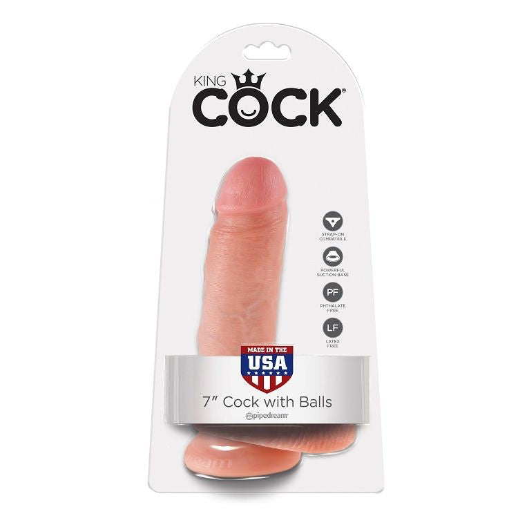 KING COCK - 7 DILDO FLESH CON SFERE 17.8 CM – Peni realistici – foto 2