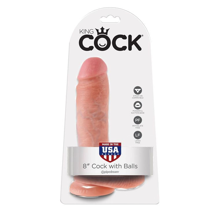 KING COCK - 8 DILDO FLESH CON SFERE 20.3 CM – Peni realistici – foto 2