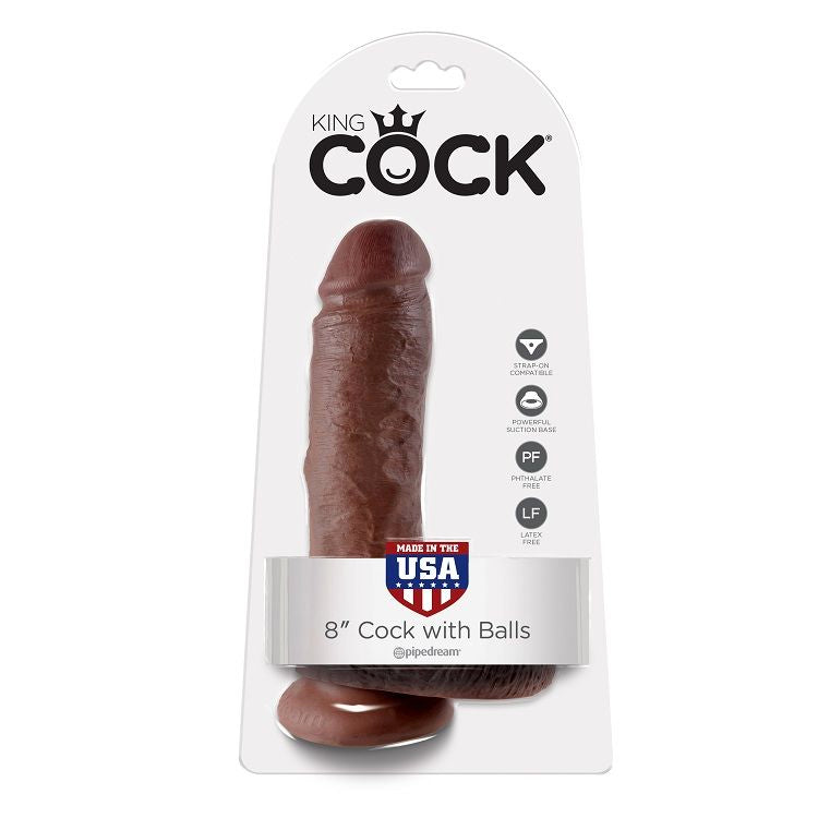 KING COCK - 8" PENE REALÍSTICO MARRÓN 20.3 CM – Peni realistici – foto 2