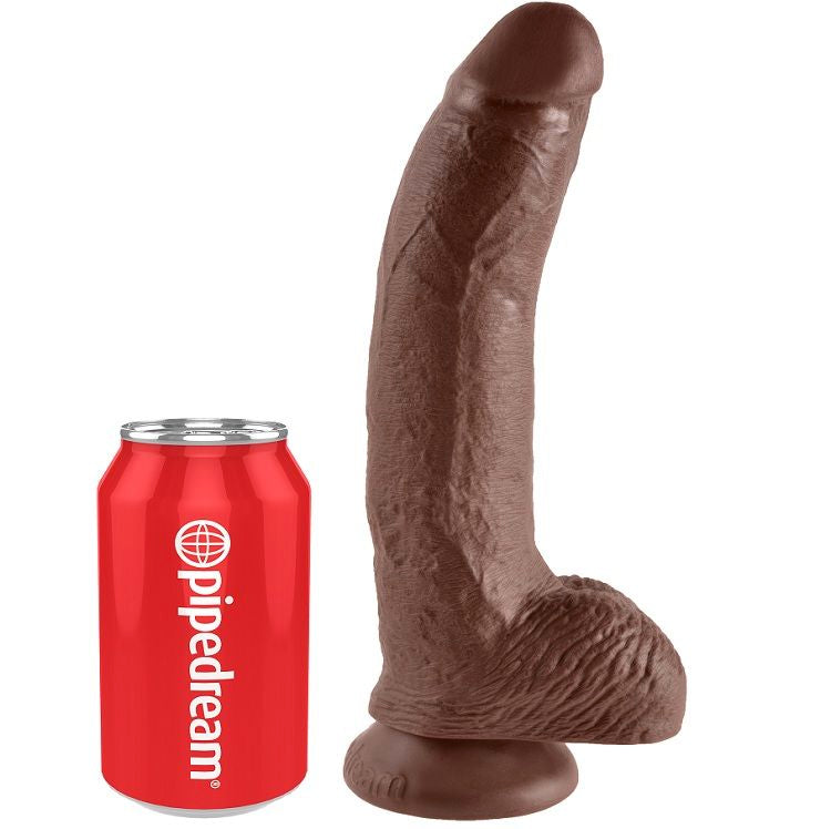 KING COCK - 9 DILDO MARRONE CON SFERE 22.9 CM – Peni realistici