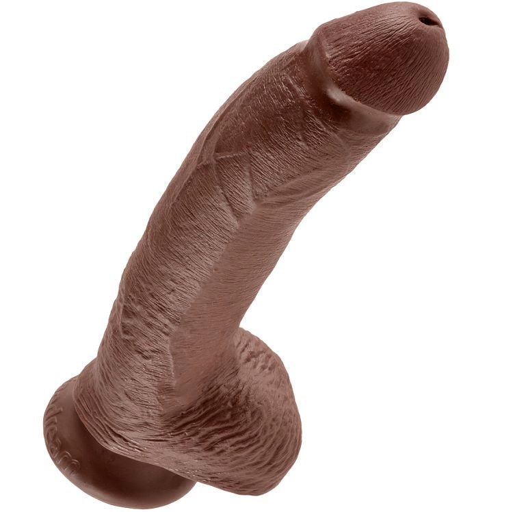 KING COCK - 9 DILDO MARRONE CON SFERE 22.9 CM – Peni realistici – foto 4