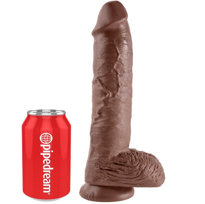 KING COCK - 10 DILDO MARRONE CON SFERE 25.4 CM – Peni realistici