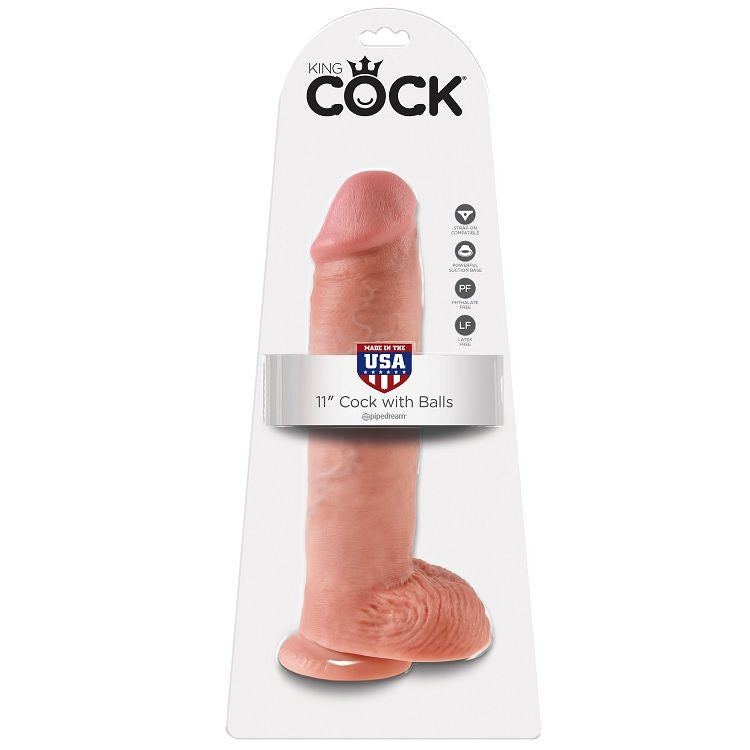 KING COCK - 11 DILDO CARNE CON SFERE 28 CM – Peni realistici – foto 2