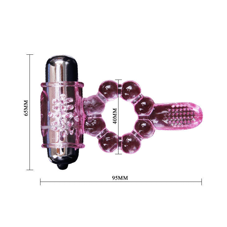 BAILE - ANELLO IN SILICONE 10 RITMI DI LINGUA CON VIBRAZIONE ROSA – Cockring con vibrazione – foto 8