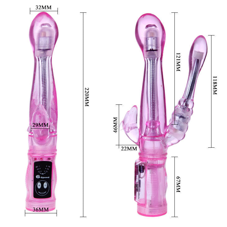 BAILE - VIBRATORE FLESSIBILE CON STIMOLATORE ANALE – Vibratori di coniglio – foto 4
