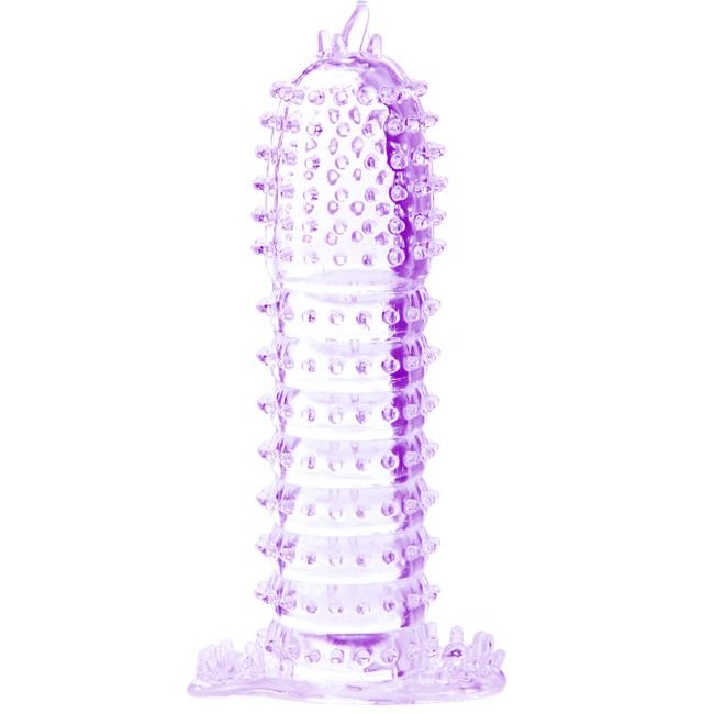 BAILE - GUAINA PER PENE CON PUNTI DI STIMOLAZIONE VIOLA 14 CM – Copri pene con estensione