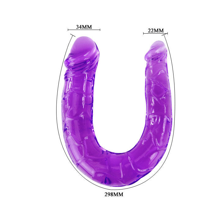 BAILE - DOPPIO DILDO IN JELLY FLESSIBILE LILLA – Falli senza vibrazioni – foto 4