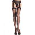 LEG AVENUE - OUTLET - CALZE NERE CON REGALTO IN PIZZO – Calze giarrettiera