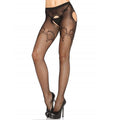 LEG AVENUE -SLIP IN ELEGANTE RETE RICAMATA NERA – Calzini