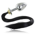 METAL HARD - PLUG ANALE IN ACCIAIO METALLIZZATO CON CODA 8,89 CM – Tappi anali