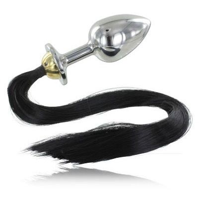 METAL HARD - PLUG ANALE IN ACCIAIO METALLIZZATO CON CODA 8,89 CM – Tappi anali