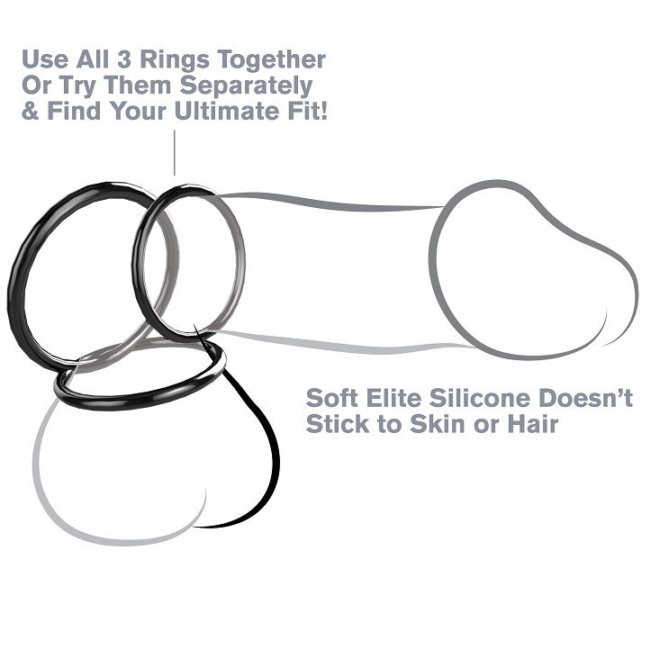 FANTASY C-RINGZ - SET 3 ANELLI STAMINA IN SILICONE – Cockring senza vibrazione – foto 2